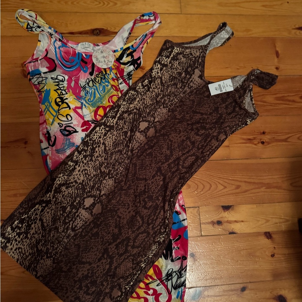 Graphic and  Snake Print Midi Dresses both for $30